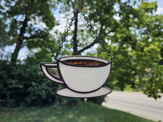 Handmade Stained Glass Suncatcher: Little Teacup