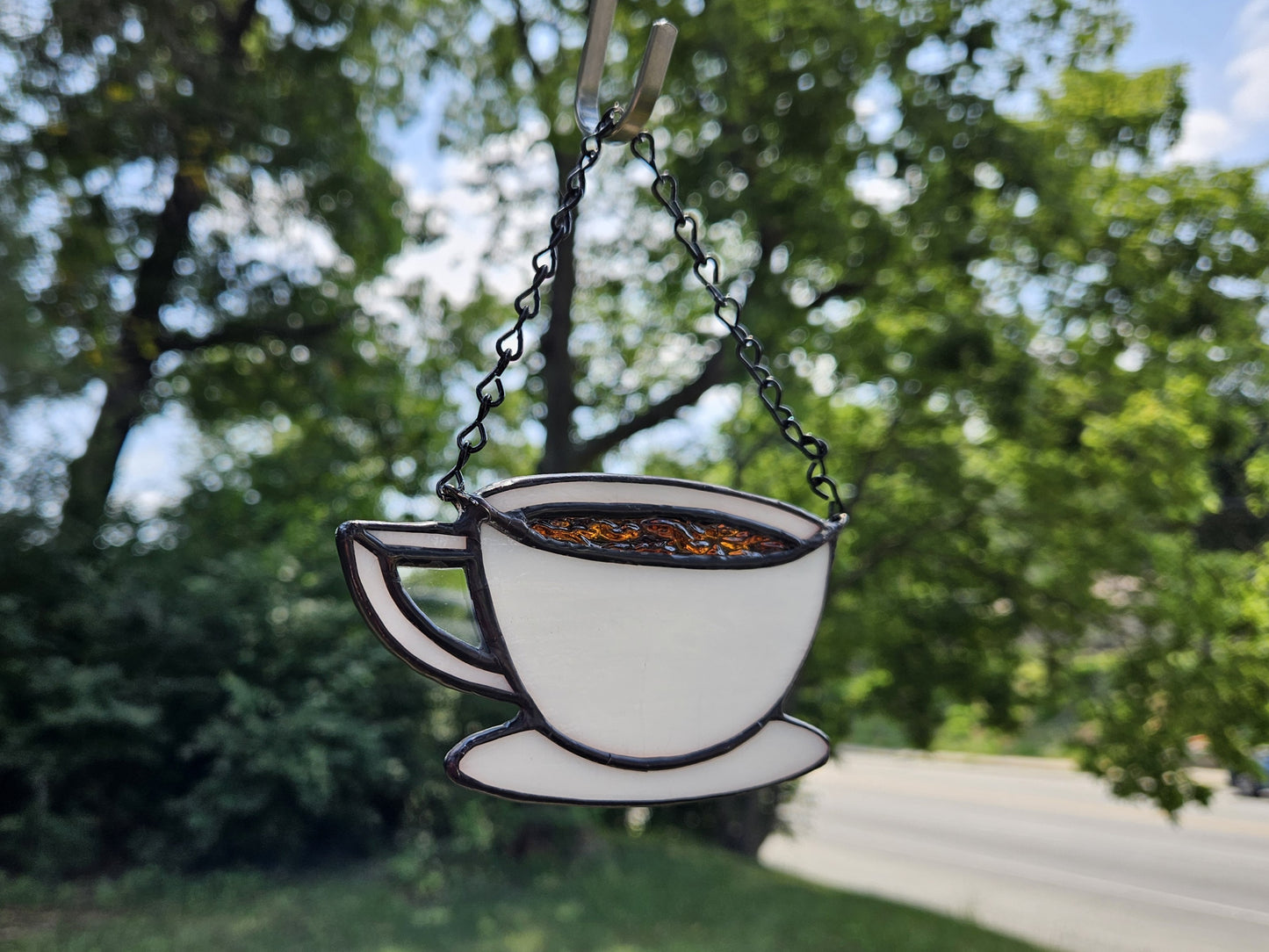 Handmade Stained Glass Suncatcher: Little Teacup
