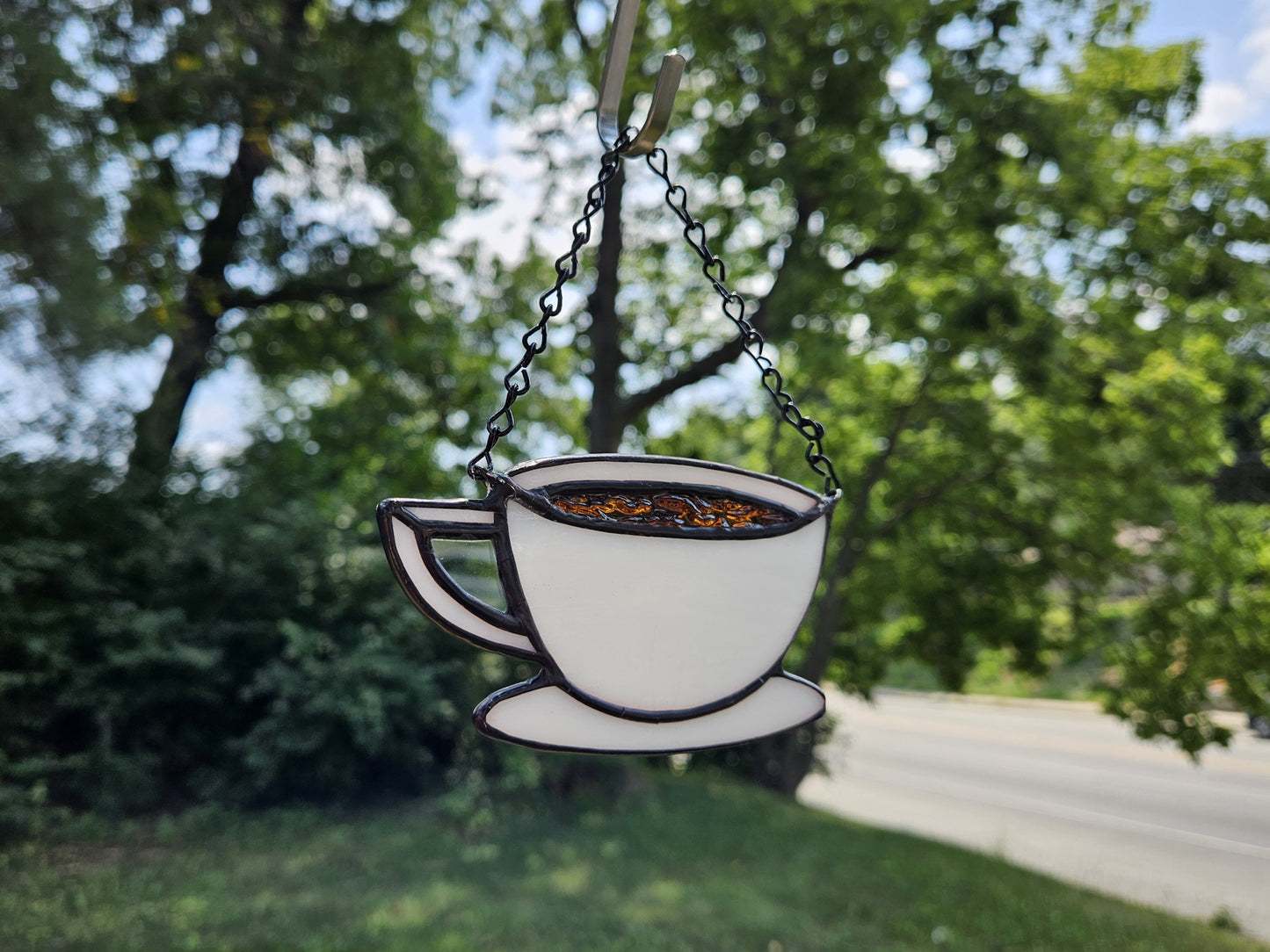 Handmade Stained Glass Suncatcher: Little Teacup