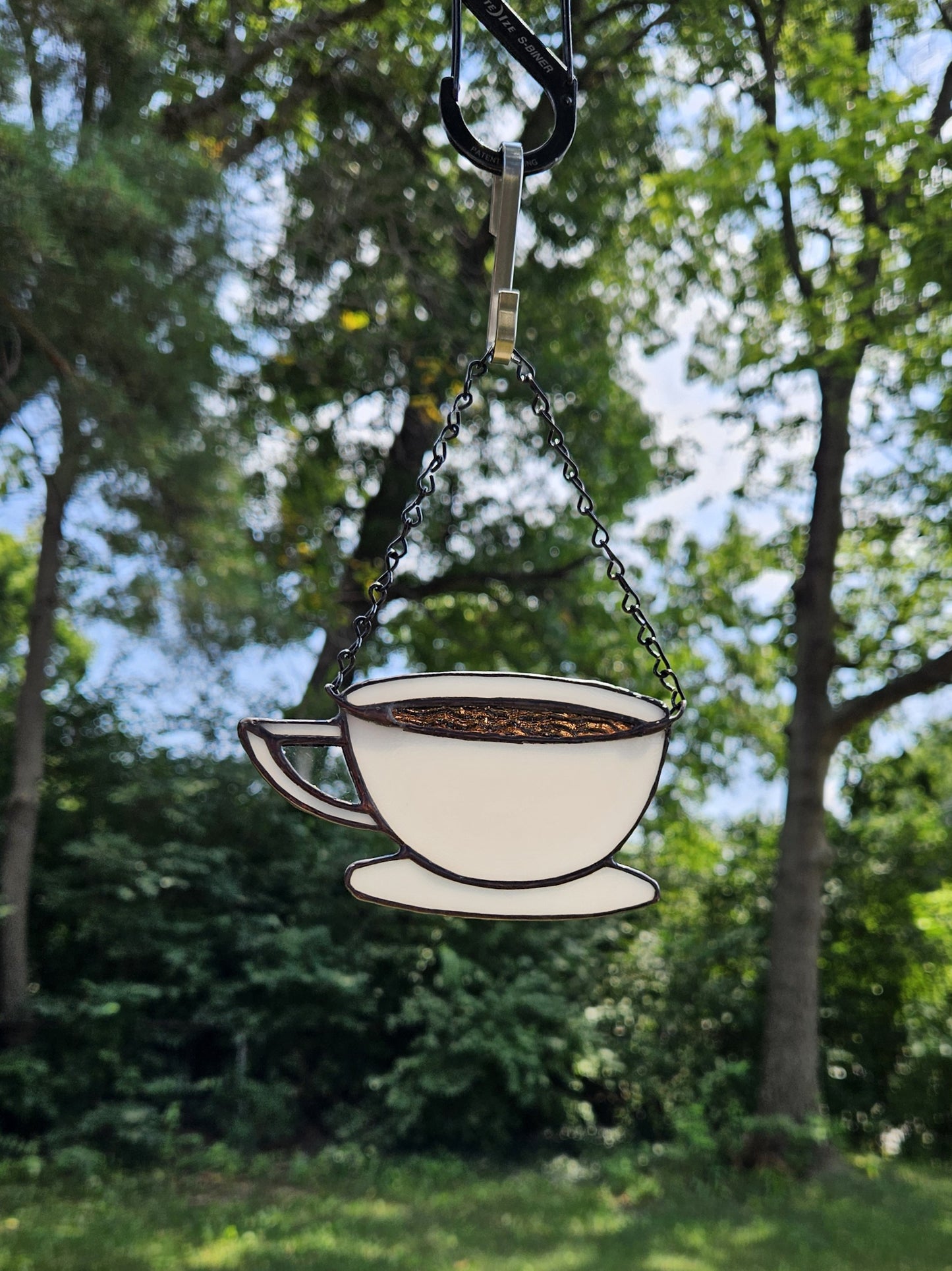 Handmade Stained Glass Suncatcher: Little Teacup