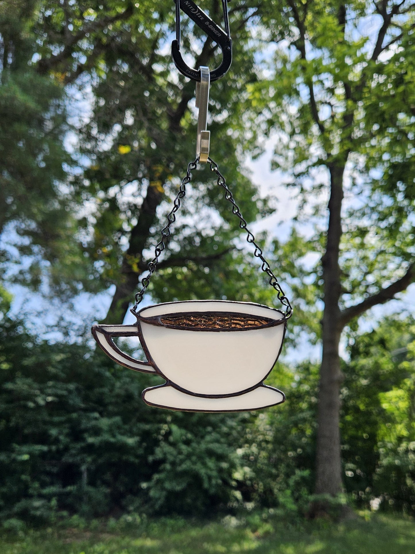 Handmade Stained Glass Suncatcher: Little Teacup