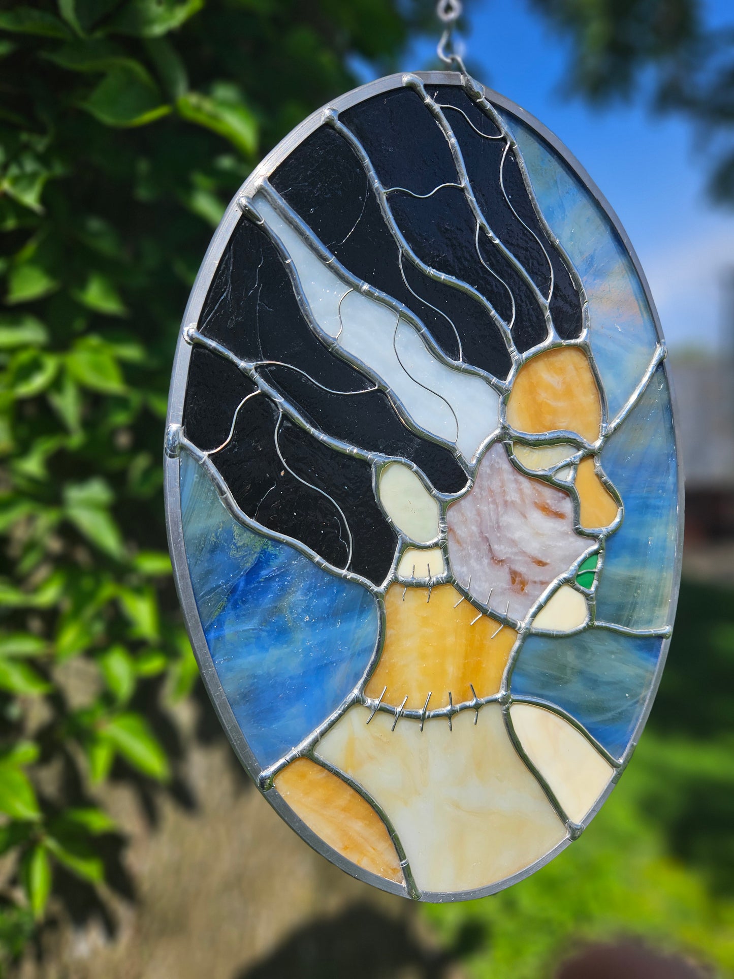 The Bride of Frankenstein Stained Glass Panel