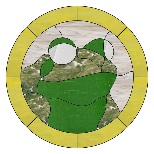 Stained Glass Pattern Bundle - Frog Duo, Digital Download, 3 Patterns