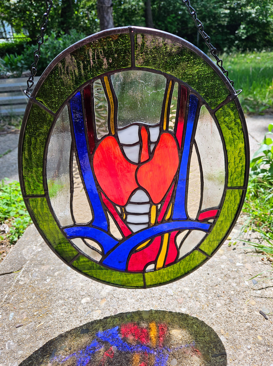 Anatomical Thyroid Stained Glass Panel