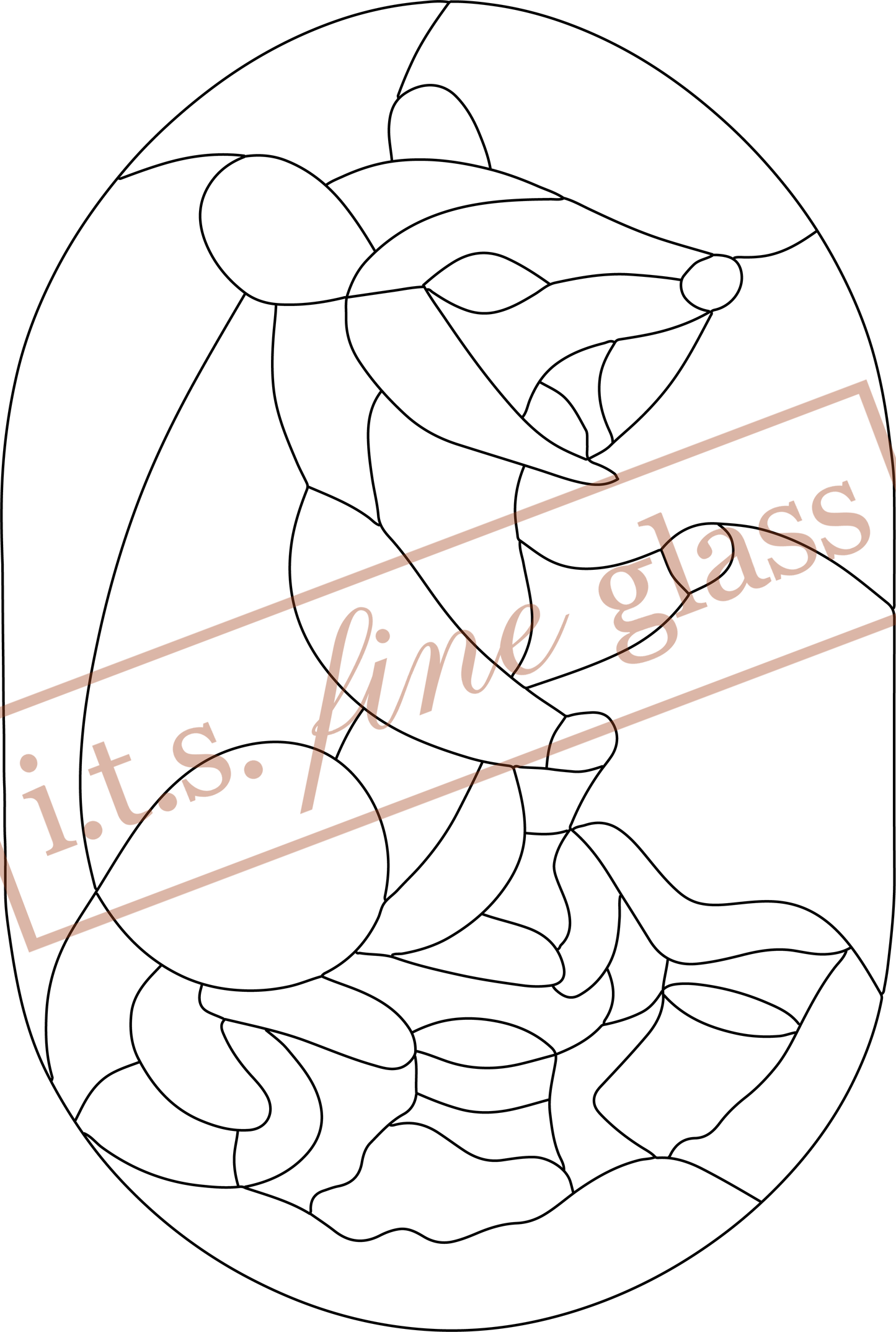 Opossum and Trash Stained Glass Pattern