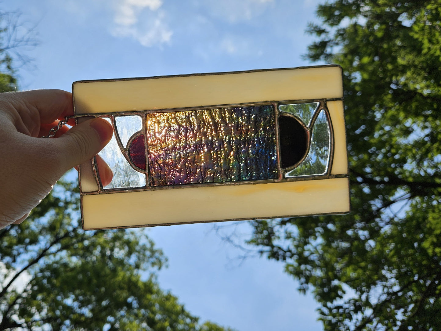 Handmade Stained Glass Panel: VHS Tape (Various Colors)
