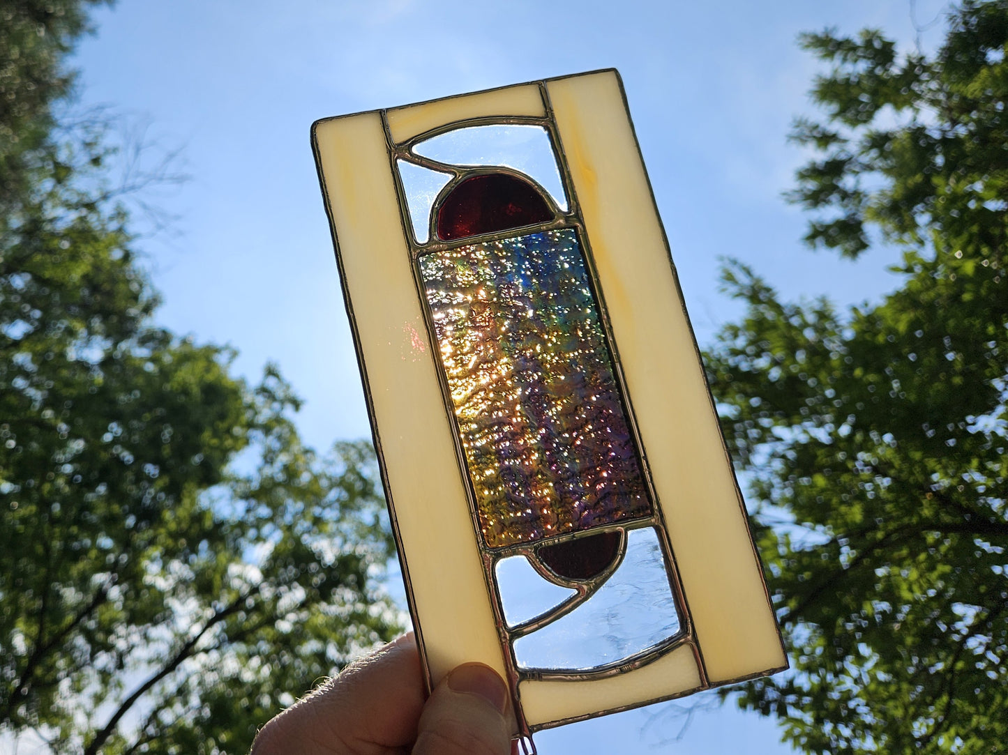Handmade Stained Glass Panel: VHS Tape (Various Colors)
