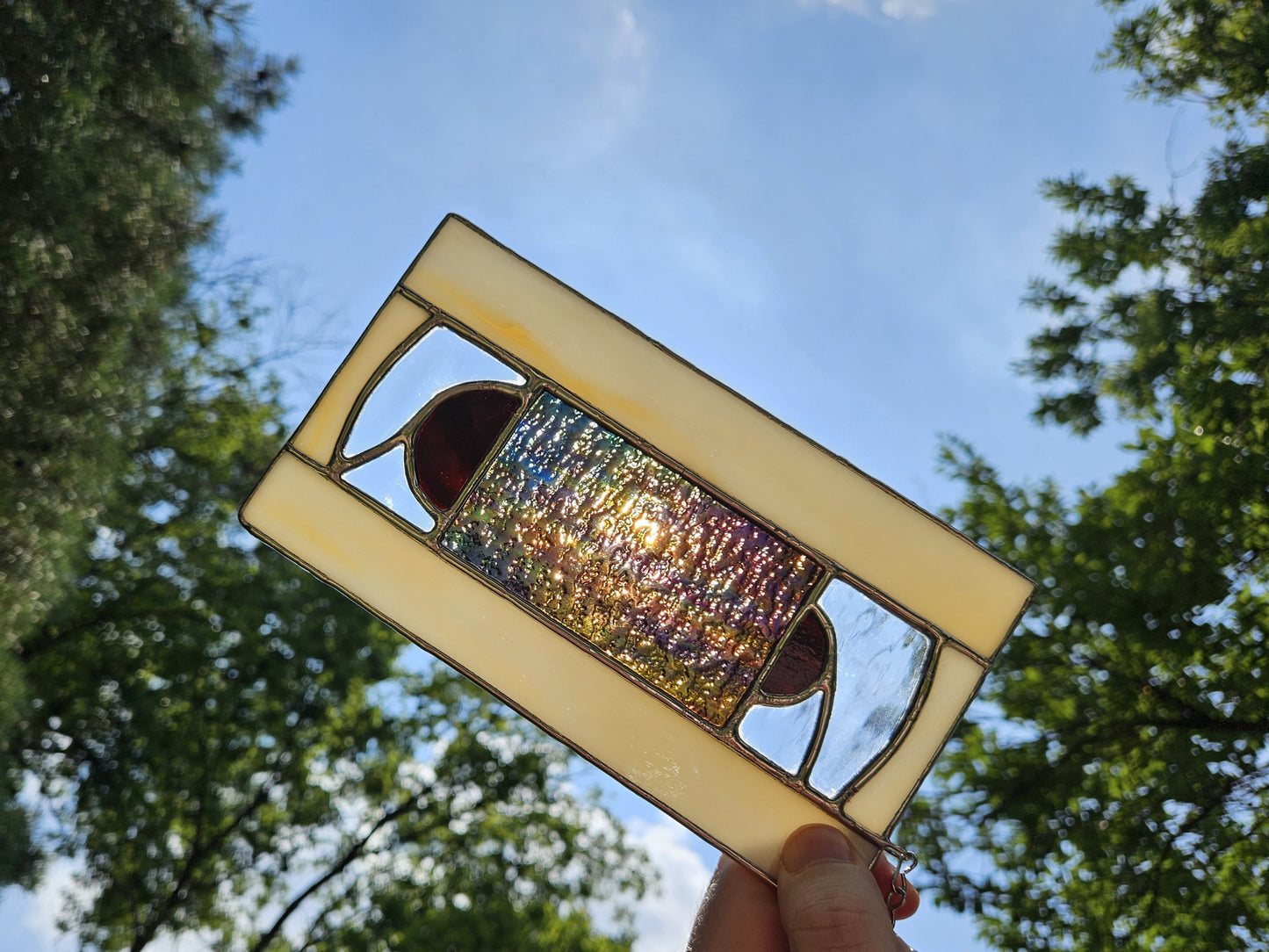 Handmade Stained Glass Panel: VHS Tape (Various Colors)