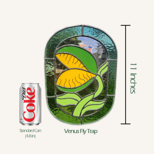 Venus Fly Trap Stained Glass Panel