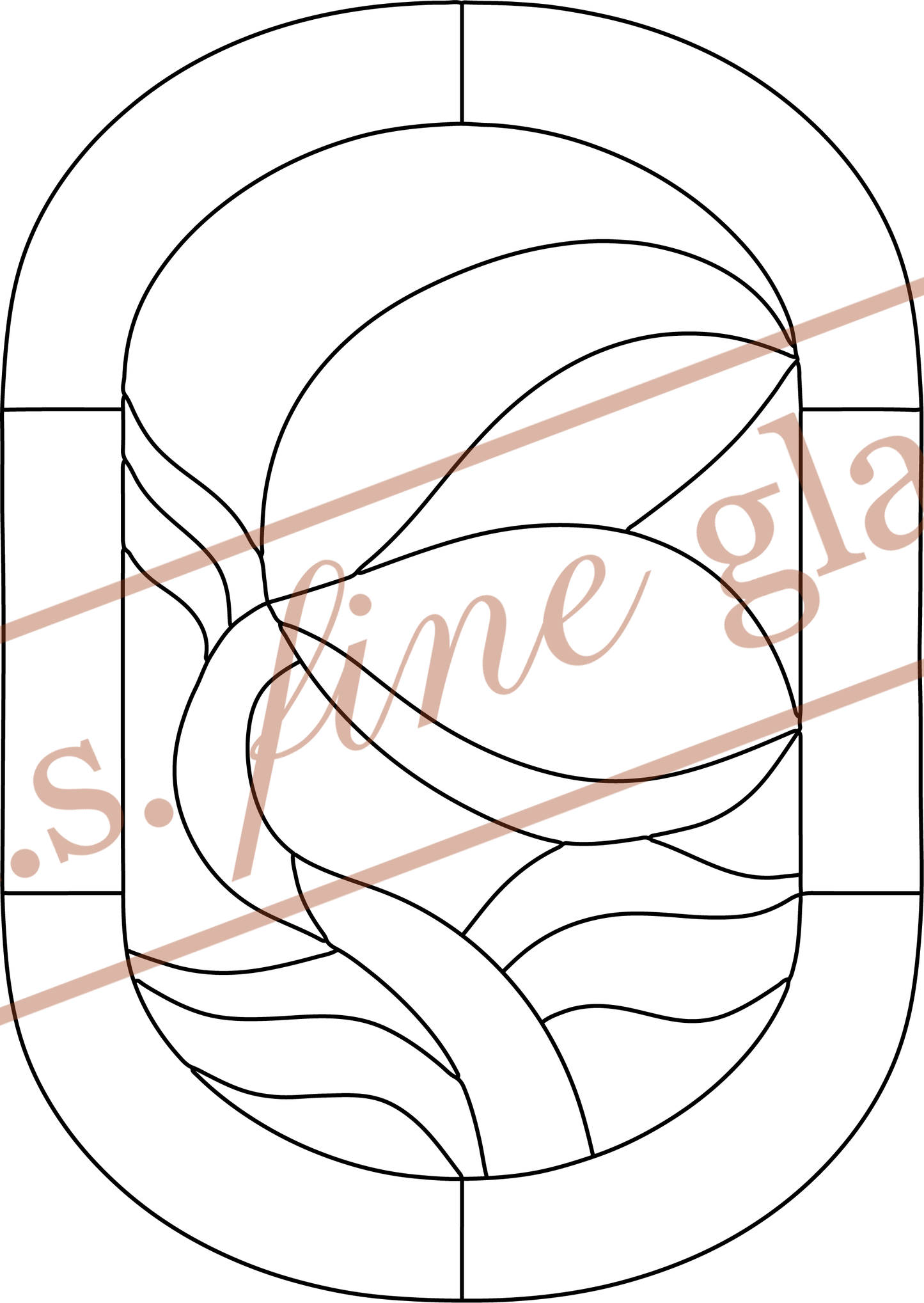 Venus Fly Trap Oval Stained Glass Pattern