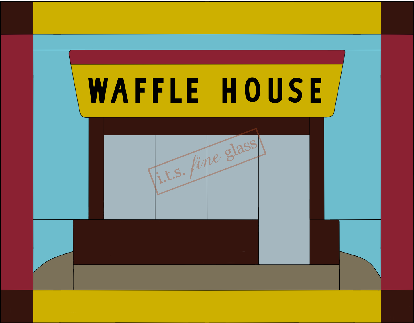 Waffle House Stained Glass Pattern