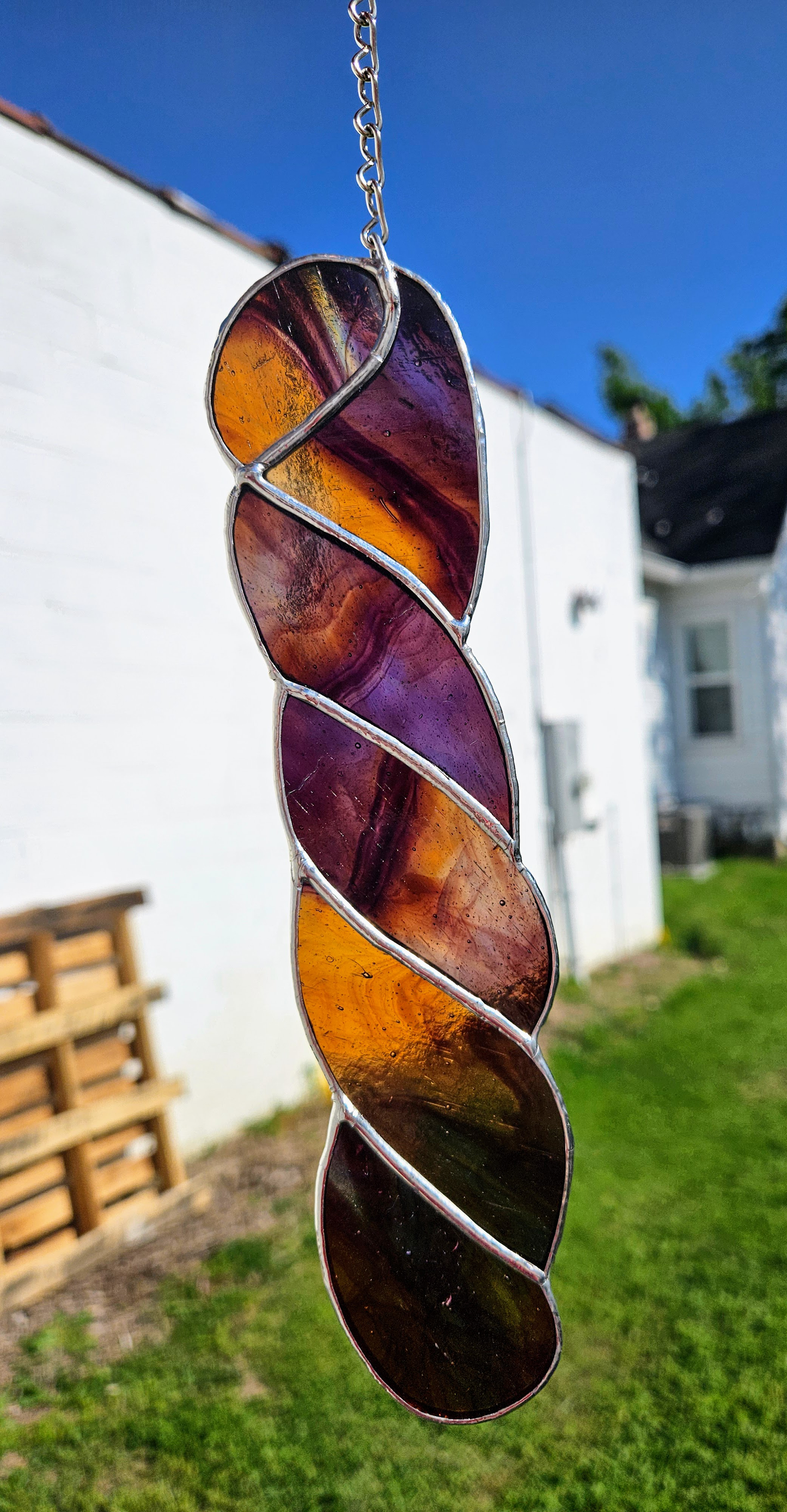 Swirled Yarn Skein Stained Glass